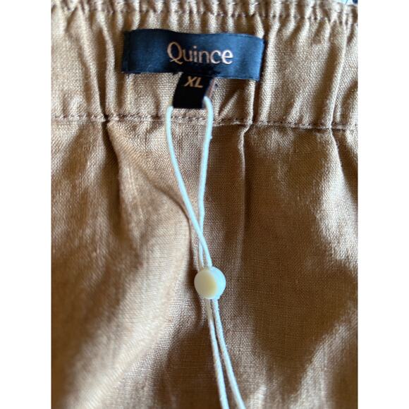 100% European Linen Square Neck Jumpsuit - Golden Brown - Picture 3 of 4